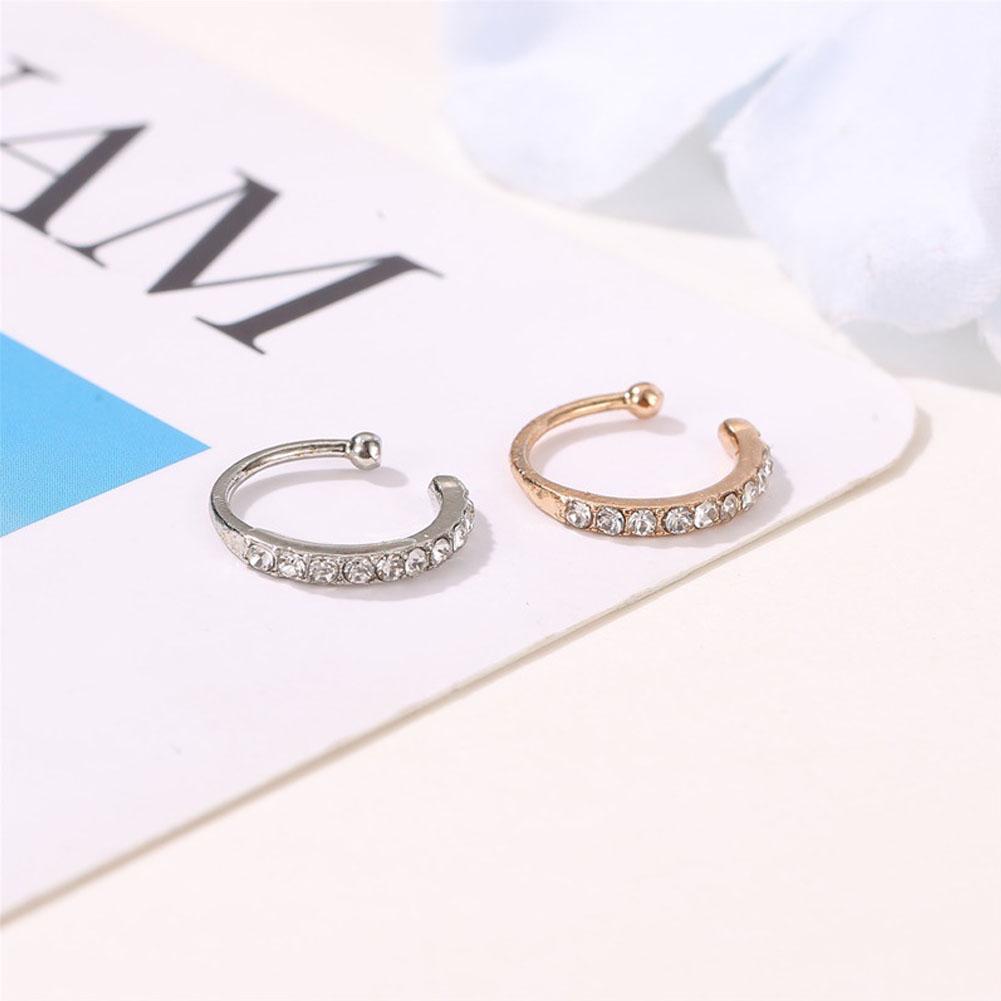 1PC Fashion Classic Simple Rhinestone C Shape Ear Clip Women Earrings Jewelry