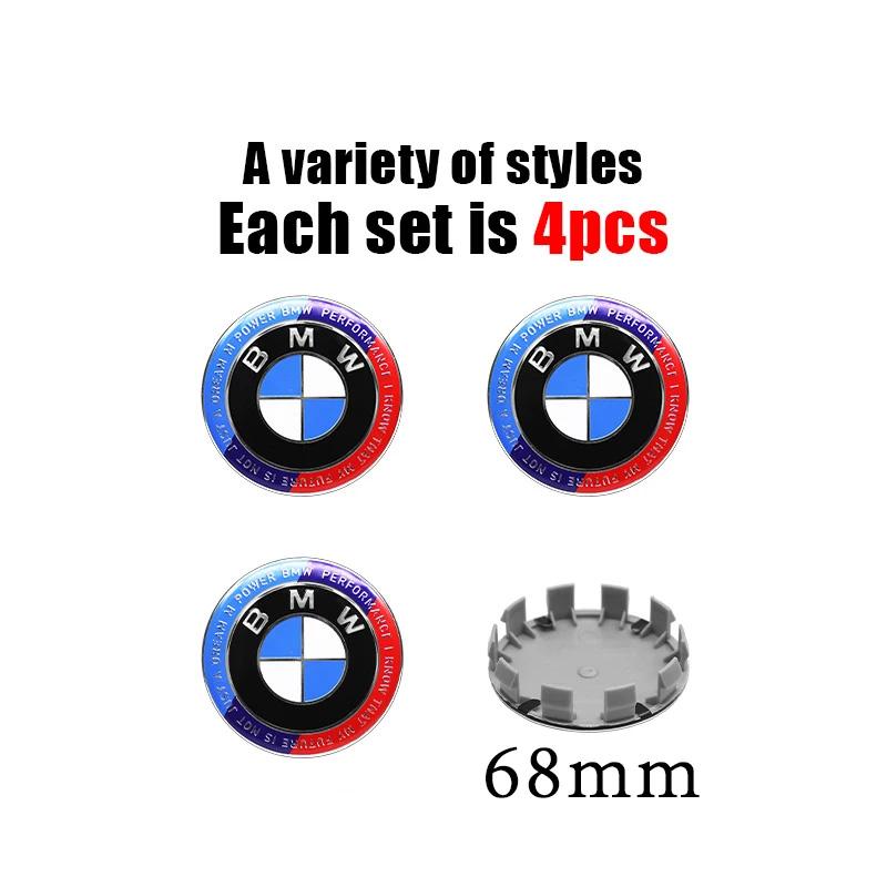 4 Stück 68mm 56mm Felgenmittekappe Radnabendeckel Integrierte Kappe Logo Für BMW E36 E46 E90 E60 E39 F30 F20 X5 E70 E53 G30 E91