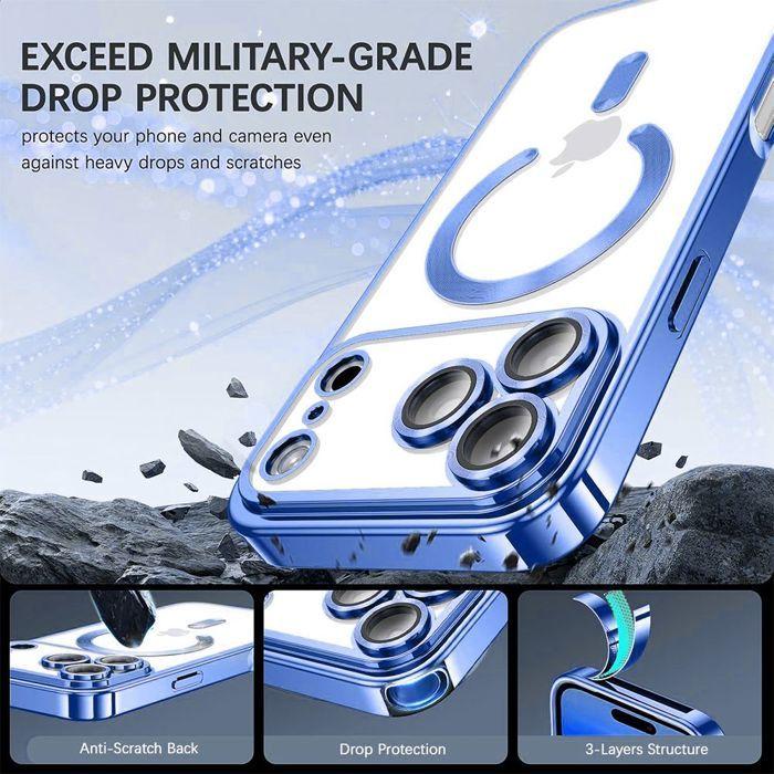 Coque de Protection - BOOLING - iPhone 17 Pro - TPU Bleu - 2 Verres Trempés - Antichoc