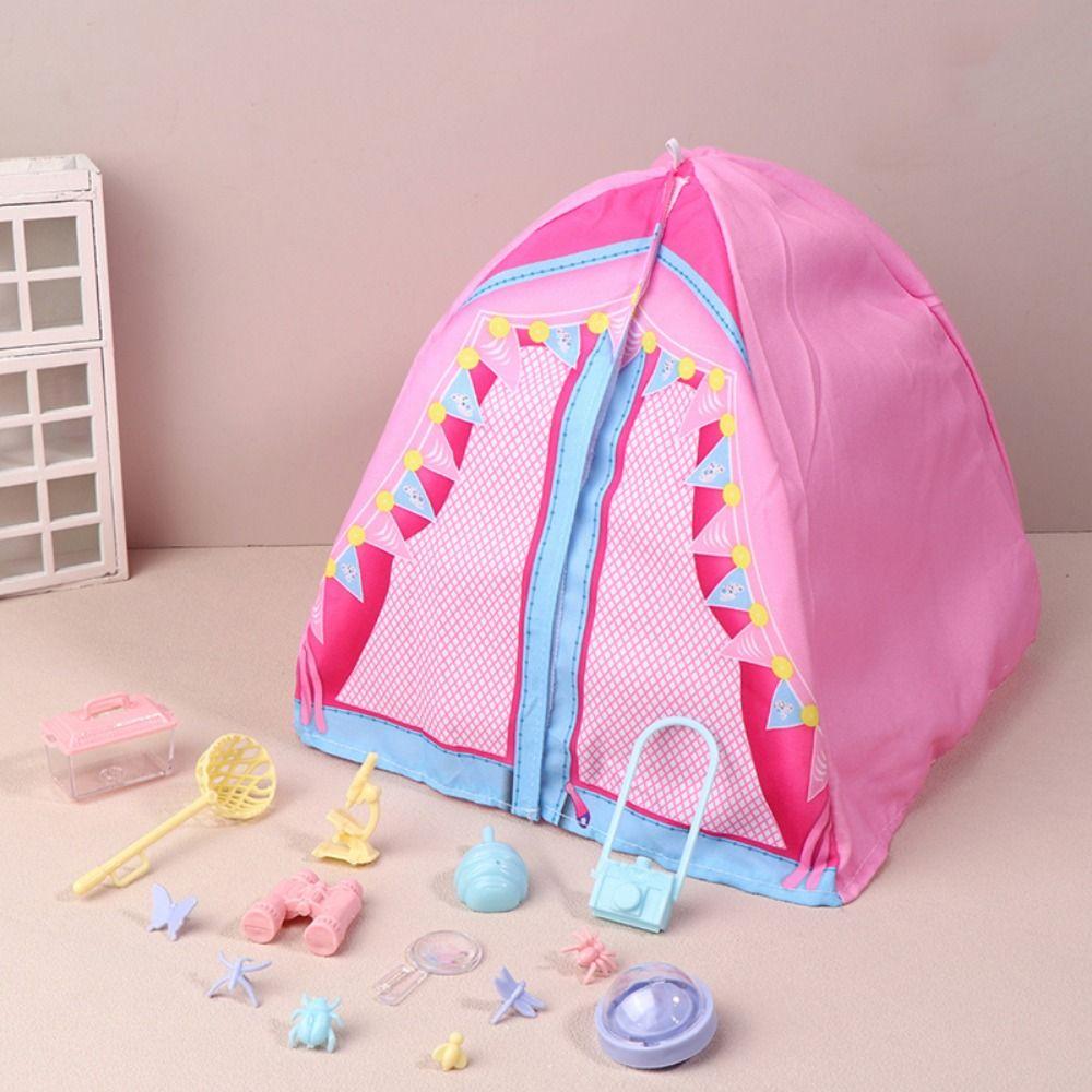 1Set 1:12 Scale Doll Camping Set Playing House Miniature Tent Dollhouse Scene Tent Model  Doll House