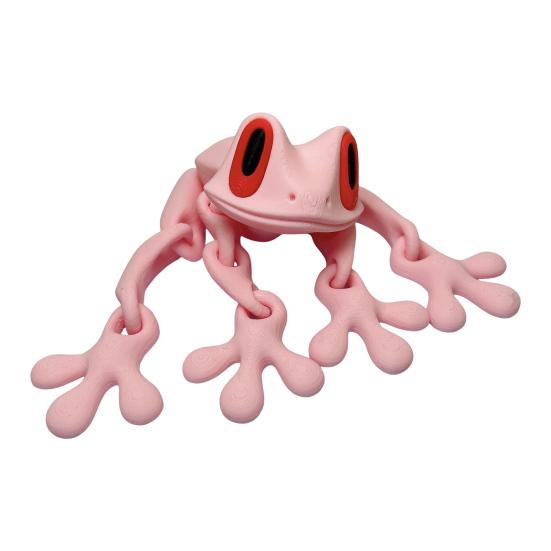 3D Printed Magnetic Frog Toy Movable Joints Frog Fridge Magnet Articulated Poseable Frog Model