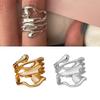 Multipurpose Sturdy Metal Materials Gold Hollow Rings Fashionable Wide Bands Jewelry Gifts for Couples Casual Wear