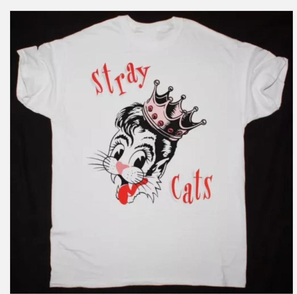 STRAY CATS BRINGIT BACK AGAIN Cotton White All Size Unisex Shirt Unisex T-Shirt S
