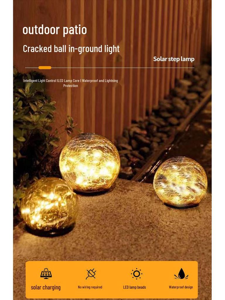 LED Solar Glass Ball Street & Garden Light: Waterproof, Outdoor Lawn Insert Landscape Light