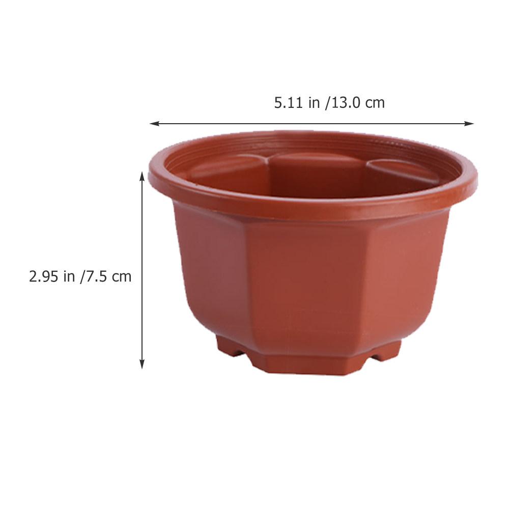 

10Pcs Drainable Octagonal Indoor Plant Pot Plastic Flower Pot Holder Bonsai Planter for Desk Counter Balcony Living Room