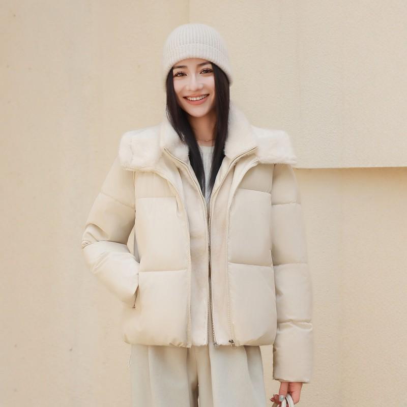 Womens Short Puffer Jacket 2026 Winter Hooded Cotton-Padded Coat Korean Style Casual Warm Outerwear