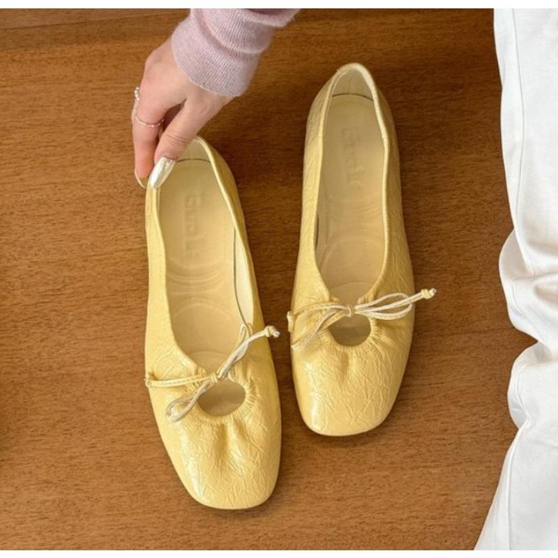 Fashion New Luxury Fashion Butterfly-Knot Ladies Flats with Shoes Female Slides Silk Footwear Shallow Ballet Flats Dance Shoes for Women