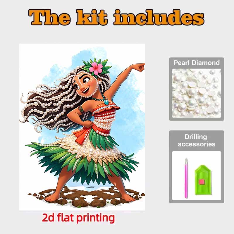 Disney Pearl Art Moana DIY Handmade Pearl  Gemstone Art Kit Special Shapes Home Wall Decor Crafts