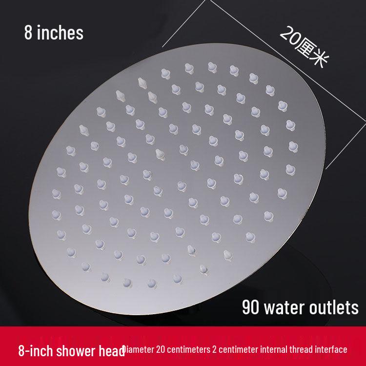 Hotel Bathroom Stainless Steel Rain Shower Head with Water Heater Nozzle