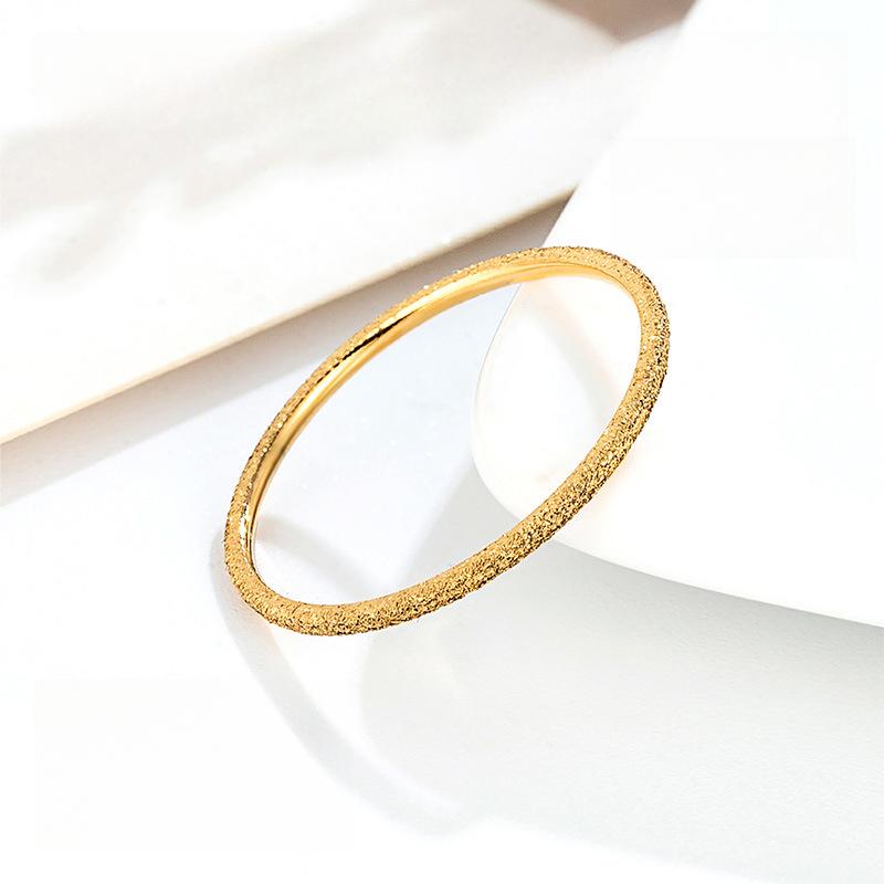 New Product Ultra-fine Matte Matte Titanium Steel Ring Electroplating Niche Sand Gold Ring Women's Super Flash Accessories