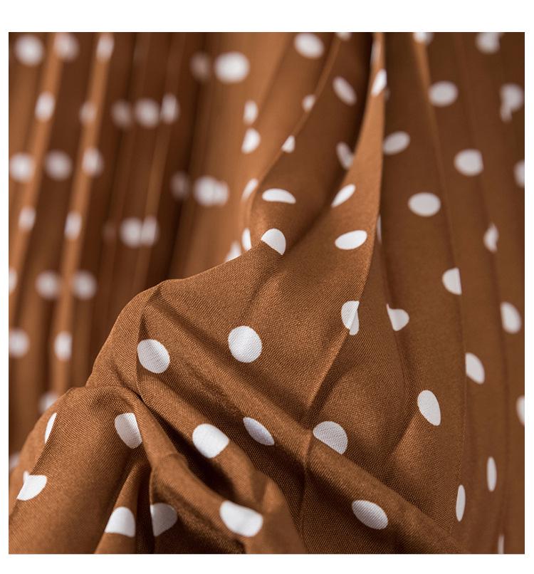 2025 Plus Size Korean Polka Dot High-Waist Casual A-line Long Skirt