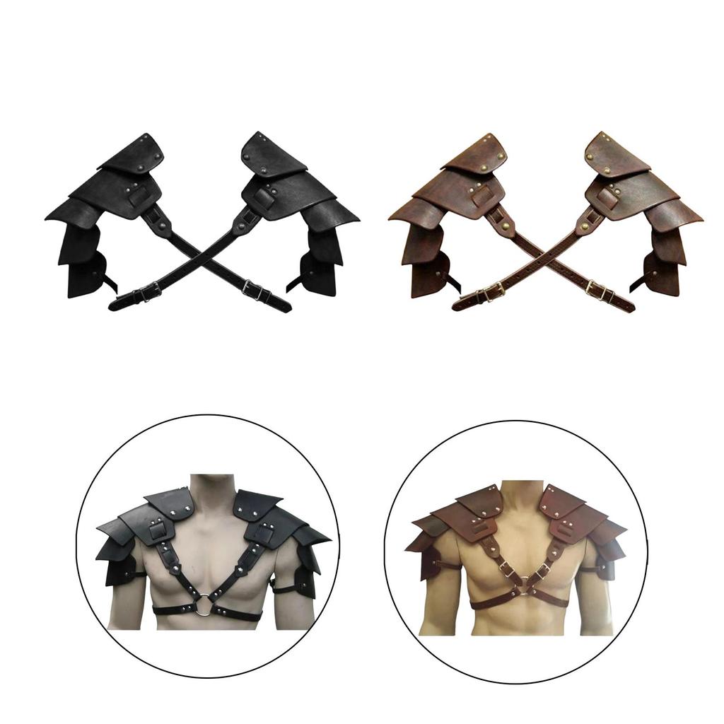 Medieval Shoulder Pauldron Metal Rivets Decorative Body Chest Harness Gothic