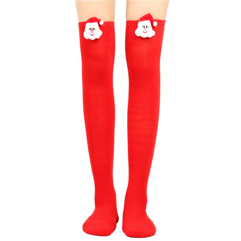 Santa Claus Striped Socks Doll High Socks Over The Knee Socks Women'S Christmas Doll Stockings Party Long Socks