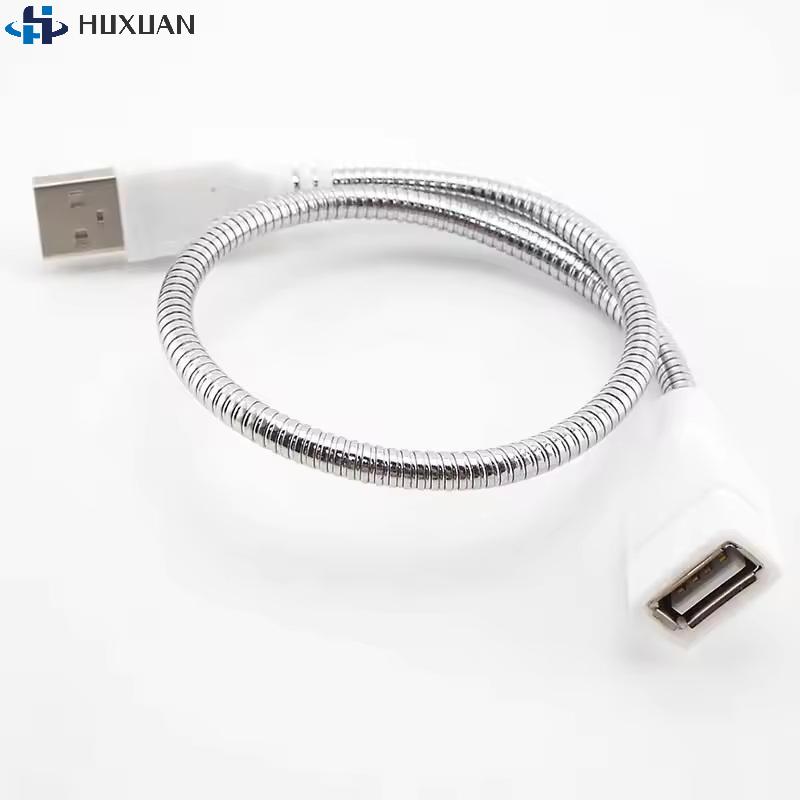 1PCS USB Extension Cable LED Light Fan Power Supply Adapter Male To Female Cable Flexible Metal Hose Cord M20