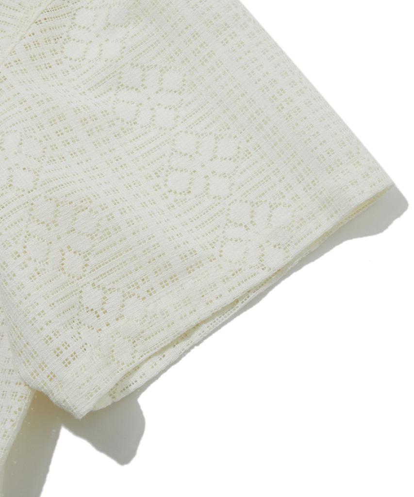 PENFIELD Crochet Open Collar Short Sleeve Shirt White_Fs2Wr12U