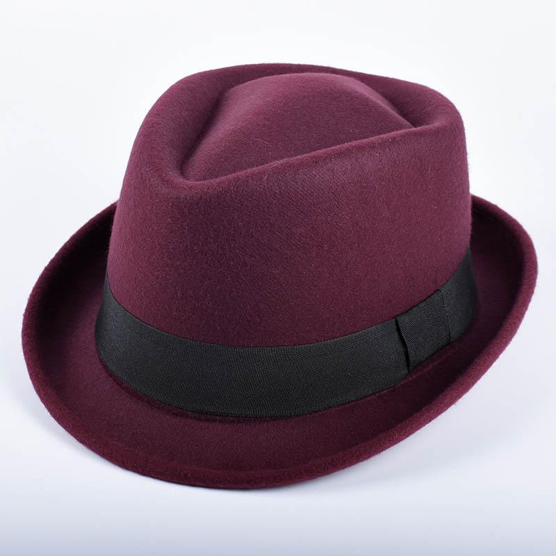 Vintage vilnas fedora cepure, Klasiska unisex