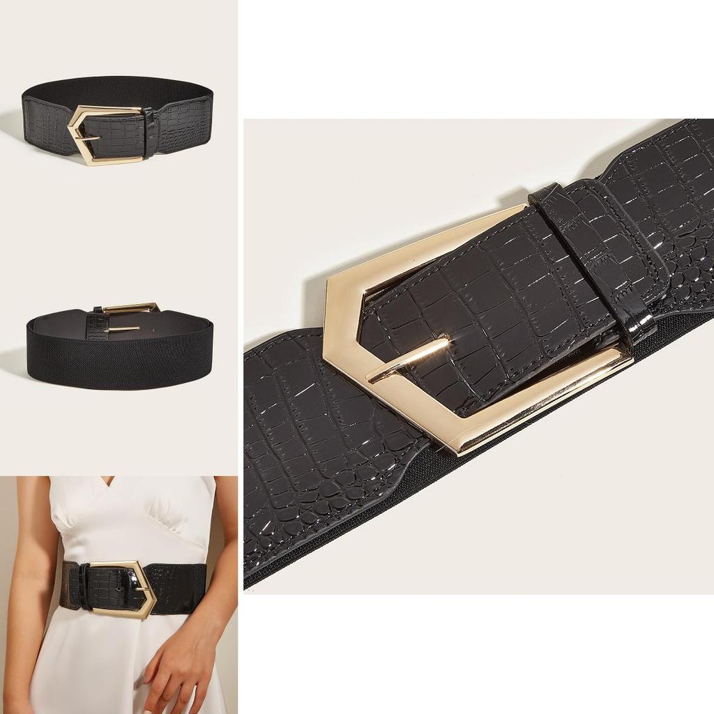 Unique Geometric Buckle Waist Belt For Women With Leather Material For Spring And Fall