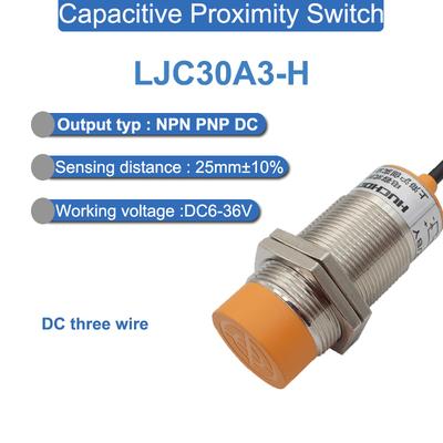 LJC30A3-H DC 6-36V Three-wire NPN PNP NO NC 25mm Sensing Distance Capacitive Proximity Switch Sensor