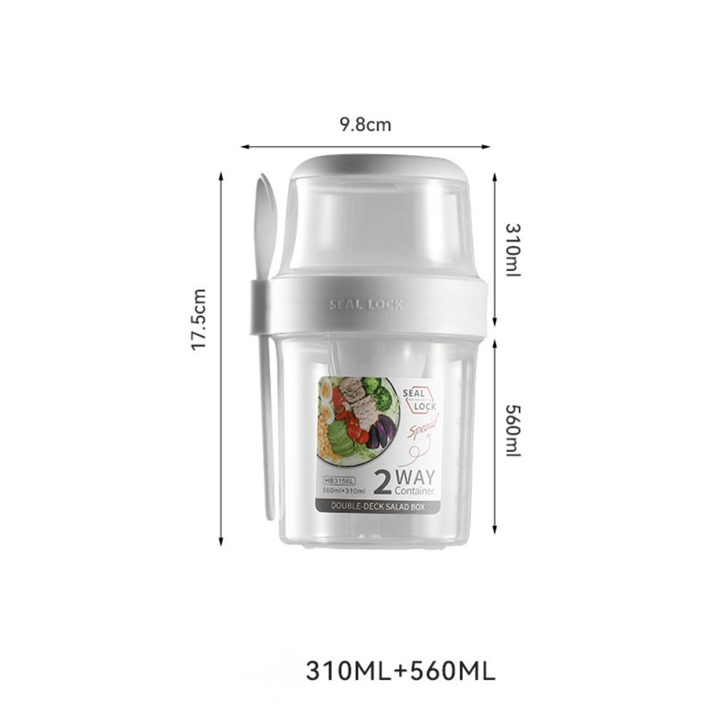 600ml Portable Breakfast Cup Multifunction Transparent Overnight Oat Food Container With Lid And Spoon For Cereal Milk Or Yogurt