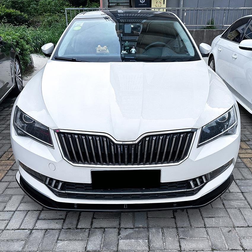 Front Bumper Lip Spoiler For Skoda Superb B8 2016-2018 Front Bumper Protector Lower Blade Splitter Car Styling