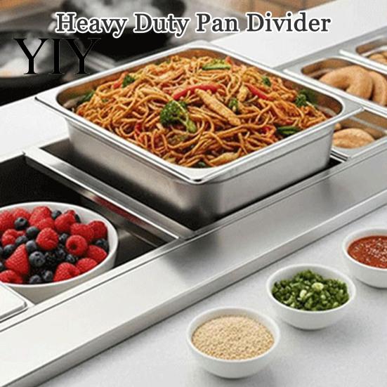 Sectional Food Pan Rail 4PCS Steam Table Adapter Bar, Commercial Grade Stainless Steel Professional Accessory Divider, Prep for Hotel Restaurant