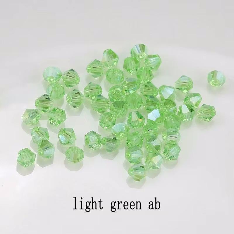 4mm Crystal Bicone Beads 100PCS Faceted Glass Beads Rainbow Loose Craft Beads for Bracelet Necklace Earring Keychain Making DIY