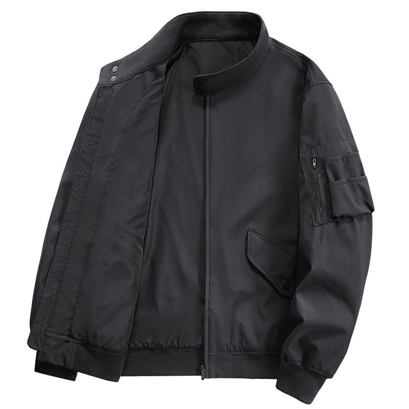 Autumn and winter new men's simple stand-up collar jacket soft and skin-friendly casual waterproof, windproof, anti-wrinkle and warm