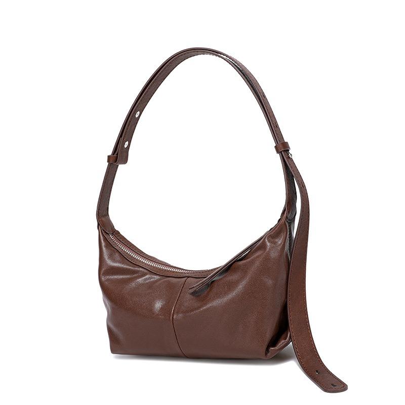 Leather Women's Bags, Armpit Bags, New Retro Messenger Bags, High-end Textured Commuter Bags, Versatile Shoulder Bags.