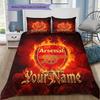 Arsenal F Custom Name Pattern Bedding Quilt Set Quilt Cover Pillowcase Home Birthday Gift(1 * Duvet Cover + 2 * Pillowcase, Without Core)