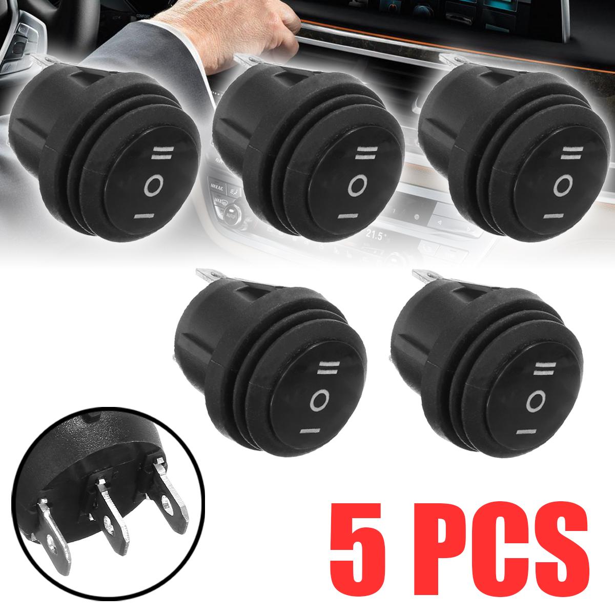 

PDTO 5x Вкл/Выкл/Вкл Трехпозиционный круглый кулисный переключатель SPDT Автомобиль Лодка Водонепроницаемый