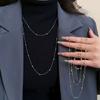 Vintage Gold Silver Color Double Layered Long Stacking Choker Temperament Chain Necklace For Women Fashion Trendy New Jewelry