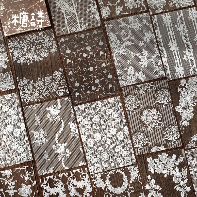 30 Sheets Basic Vintage Border Theme Base Stickers, Journal Collage Decor, Art DIY Background Material Stickers