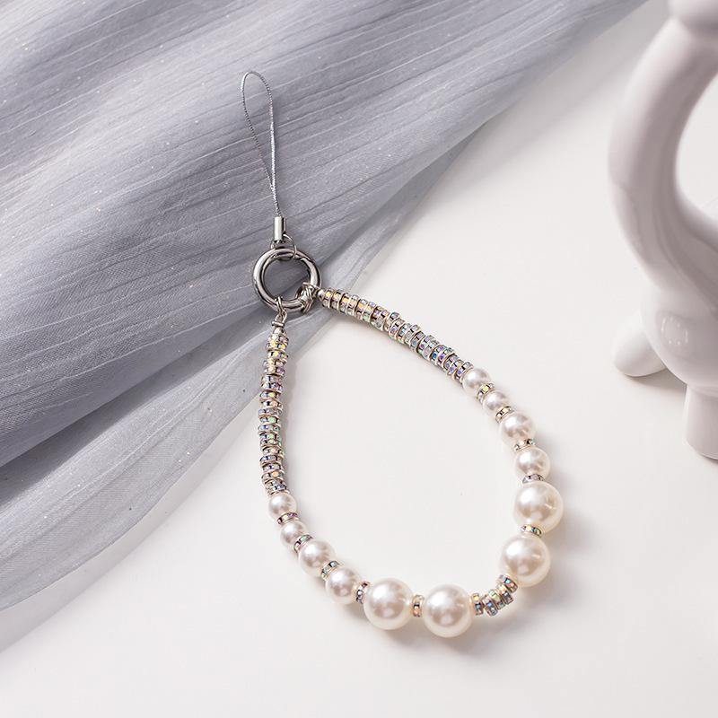 

Luxury Pearl Rhinestone Mobile Phone & Car Key Wrist Strap