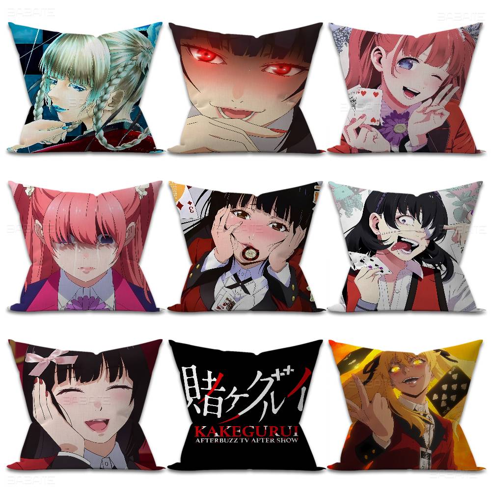 Anime Kakegurui Pillow Cover Sofa Cushion Cover Home Room Decoration Children Gift