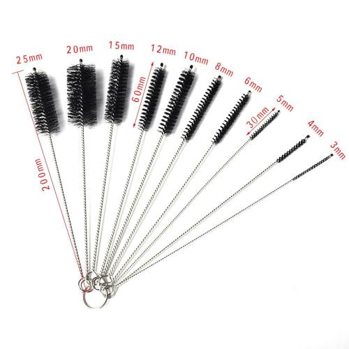 Pigeon Straw Brush, Cleaning Brush, Hose Brush, Very Fine Injector Brush, 20cm, Various Diameters, 10-Piece Set (White)