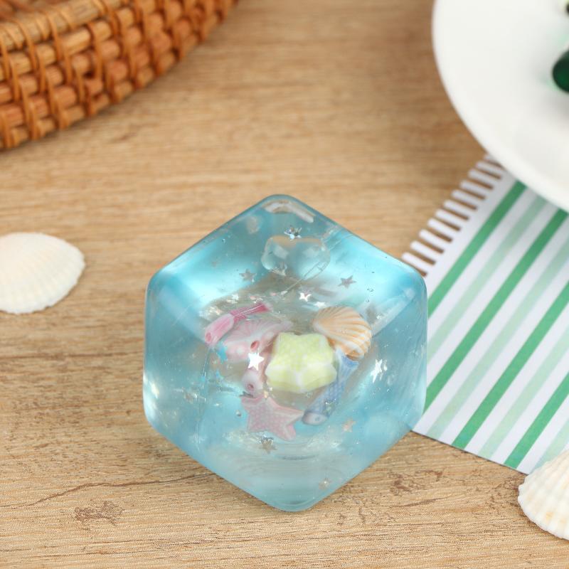 4.5/5.5Cm Ocean Style Embedded Shell Slow Rising Toy Mochi Stress Relief Square Ball Cute Fidget Toy For Adults Kids