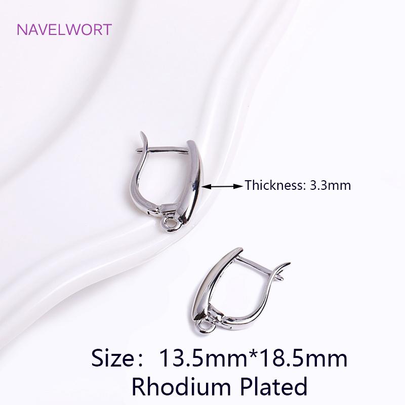 DIY Earring Making Accessories 18K Gold Plated Smooth Earring Hook Clasps Brass Metal Earwires Hooks,Jewelry Making Supplies