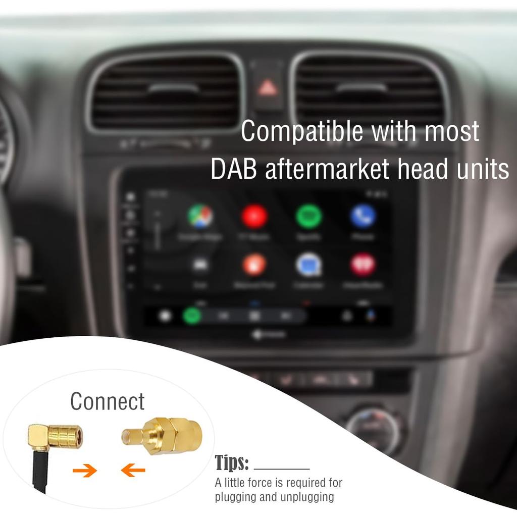 DAOKAI DAB Splitter, AM/FM + DAB Antenna Splitter Car Radio