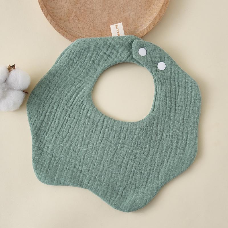 

Korean Style 360° Anti-Spit Baby Bib - Soft Six-Layer Gauze, Plain Color, Comfortable & Close-fitting