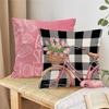 Hello Spring Pillow Covers Pink Tulip Bicycle Truck Pillowcases Spring Flowers Farmhouse Decorations, 18 x 18 Inch Cushion Case for Sofa Couch Set of