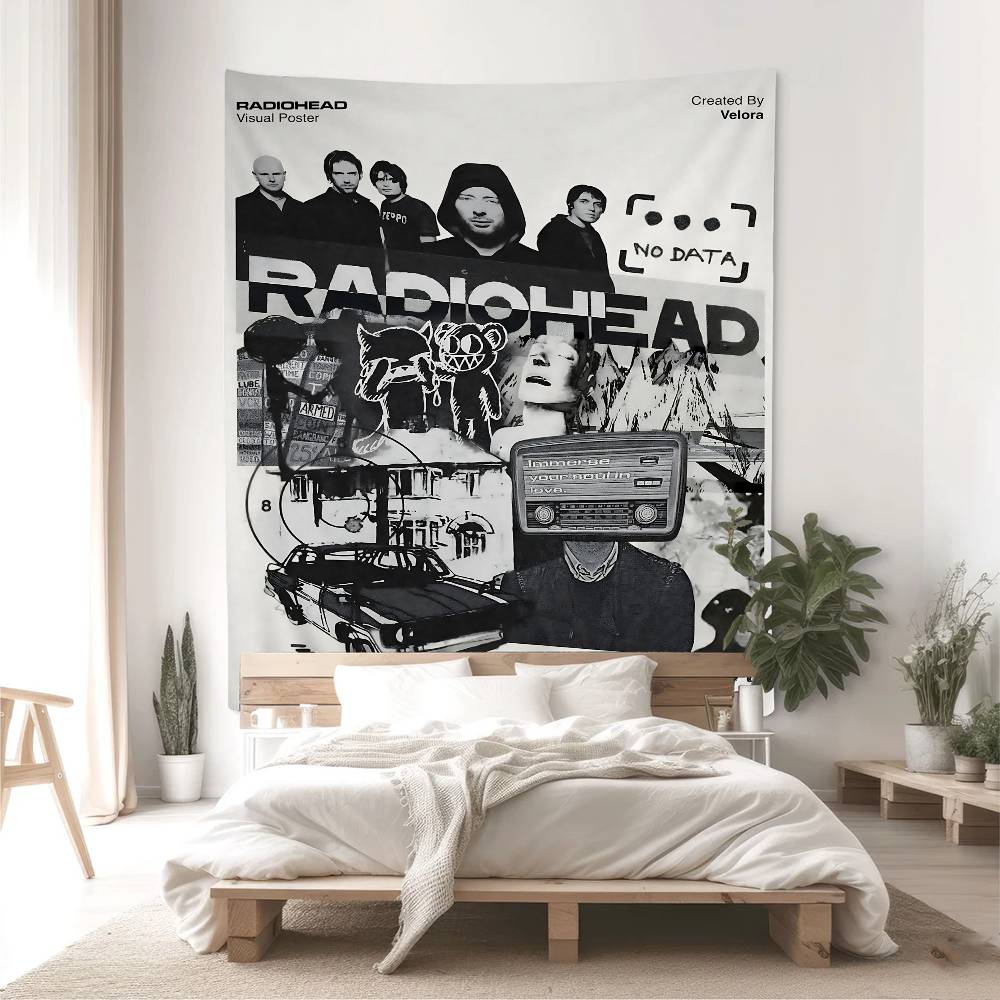 Band R-Radioheades Hanging Bohemian Tapestry For Living Room Home Dorm Decor Japanese Tapestry