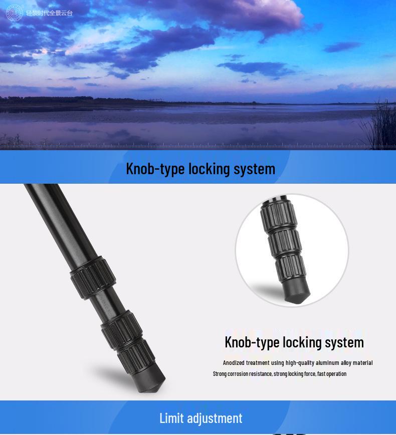 8-Light Edition Q222C Carbon Fiber DSLR Camera Tripod for Photography & Videography - Portable & Travel-Friendly