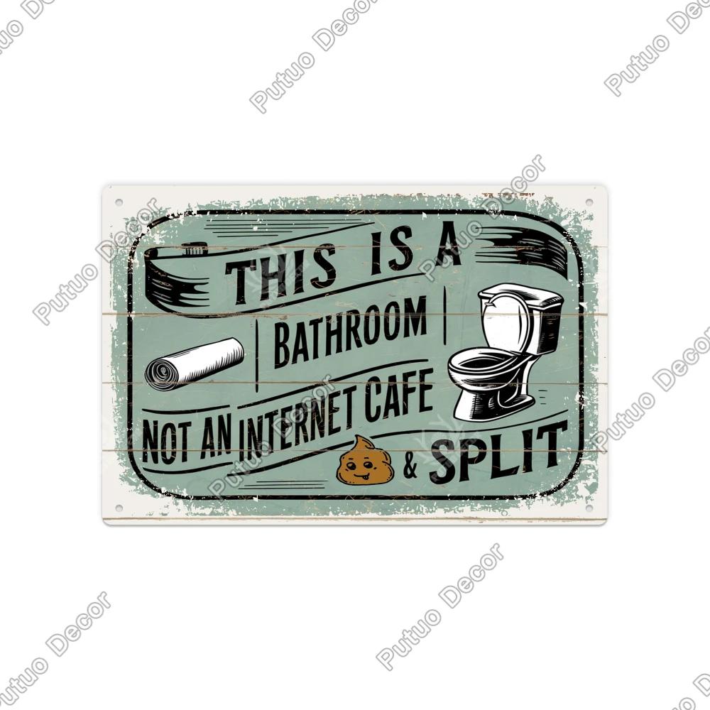 Putuo Decor Vintage Metal Tin Sign x Inches Durable Wall Art for Toilet Retro Metal Plaque for Home Decor Unique Wall Decoration