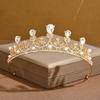 Wedding Bride Headgear Crown White Wedding Dress Birthday Hair Accessories Korean Luxury Atmospheric Necklace Earrings Three-Piece Set Women