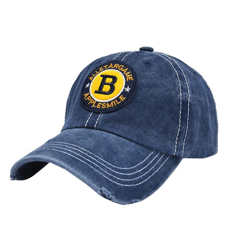 JYL TS DIY Cross Border NY Letter Cap Vintage Pure Cotton Washed Casual Hat