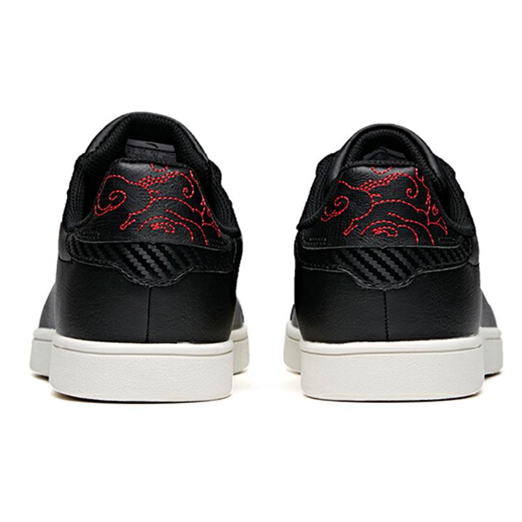 Anta Life Collection Synthetic Leather Slip Resistant Abrasion Resistant Low top Skateboard Shoes Men's Black 112018064-4