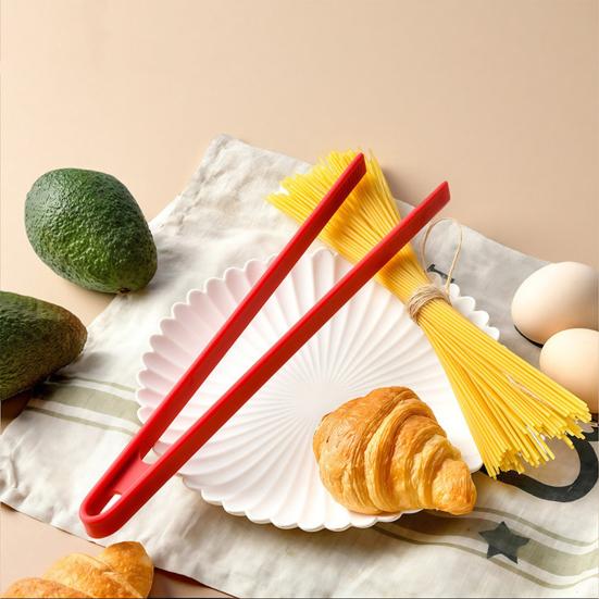 Heat-Resistant Silicone Food Tongs Non-Slip Kitchen Utensil for Bread Steak BBQ Dishwasher Safe Ergonomic Grip for Home Outdoor Grilling
