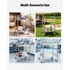 VEVOR Stainless Steel Cart, 2-Tier Rolling Lab Utility Cart with Lockable Wheels, Medical Serving Trolley Clinic Tray