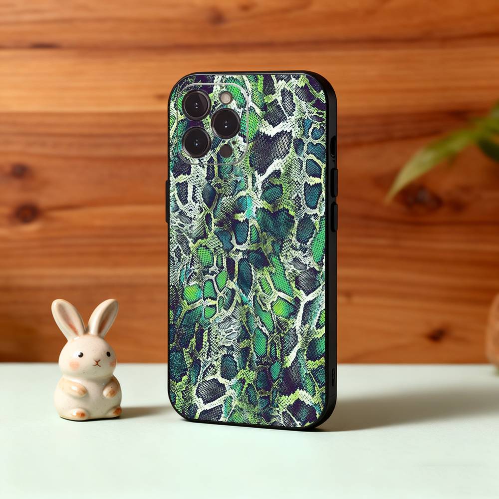 Snake Skin Pattern Phone Case For iPhone17,16,15,14,13,12,Plus,Pro Max, 5G Others Soft Black Cover