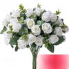 1Pc Heads Artificial Flower Silk Rose White Eucalyptus Leaves Peony Bouquet Fake Flower for Wedding Table Party Vase Home Decor